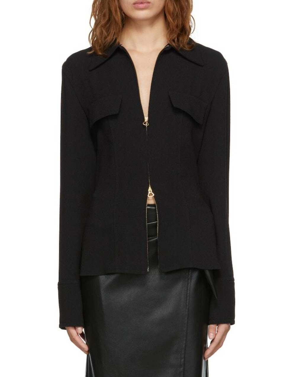 Nanushka Tailored Black Zip Front Jacket Size XXS